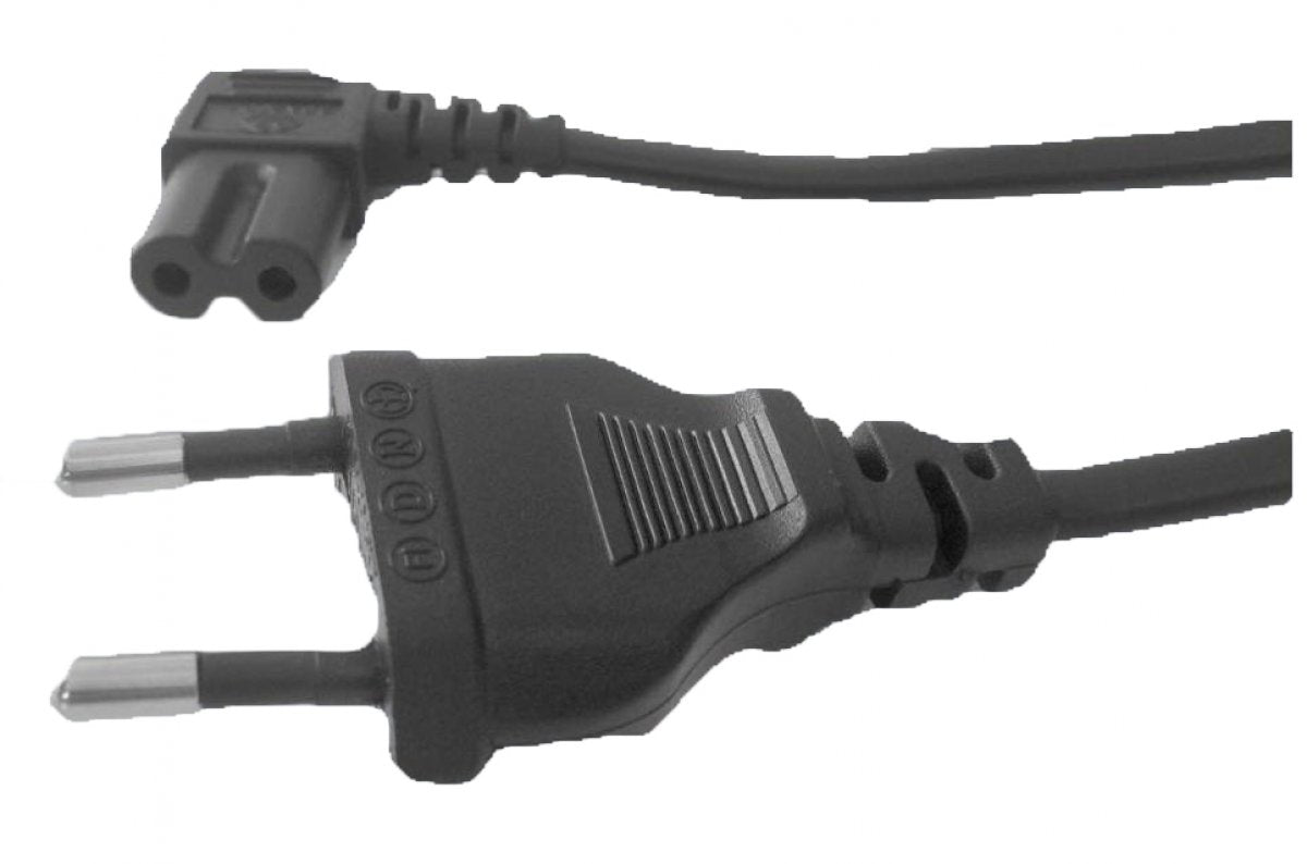 Bosscom Strømkabel C7 (Figure-8) med vinklet Stik