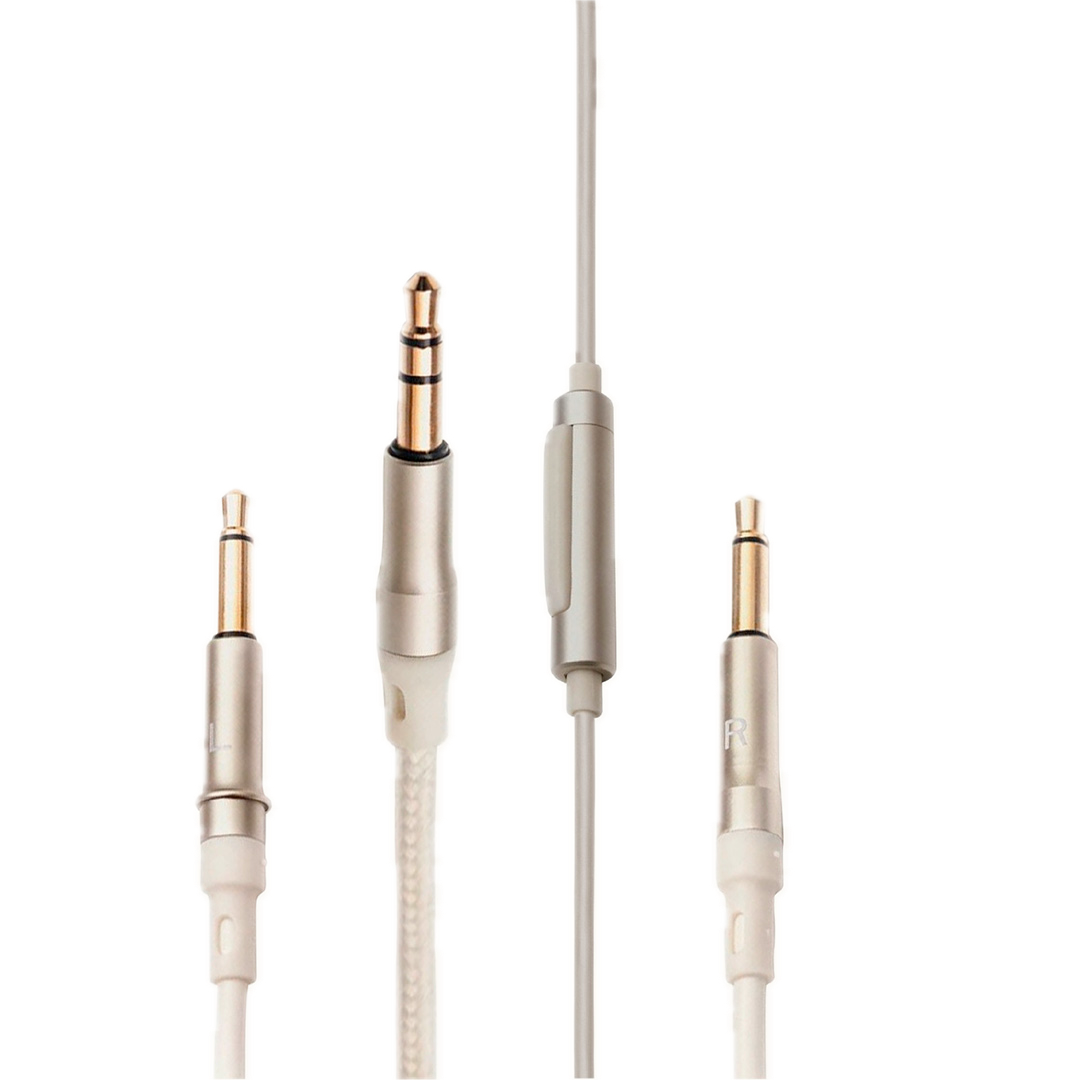 Meze mono 3.5 mm to 3.5 mm 1.2 m White/Silver standard cable with mic and remote