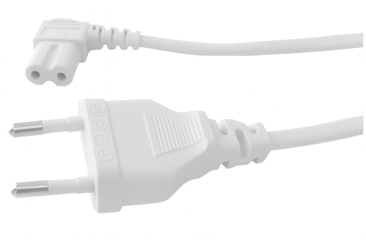 Bosscom Strømkabel C7 (Figure-8) med vinklet Stik