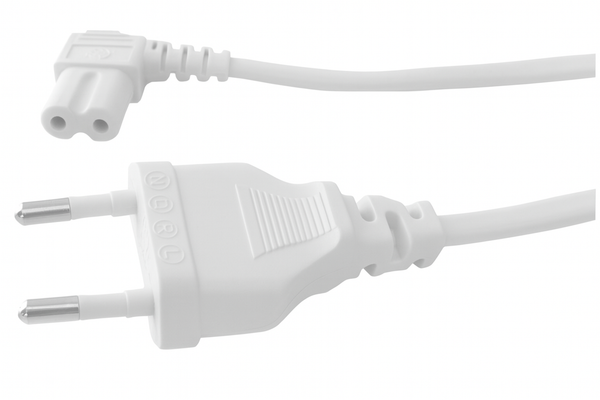 Bosscom Strømkabel C7 (Figure-8) med vinklet Stik