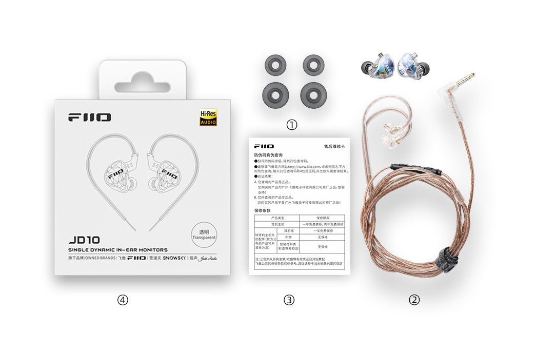 FiiO JD10 in-ear Hovedtelefon Klar