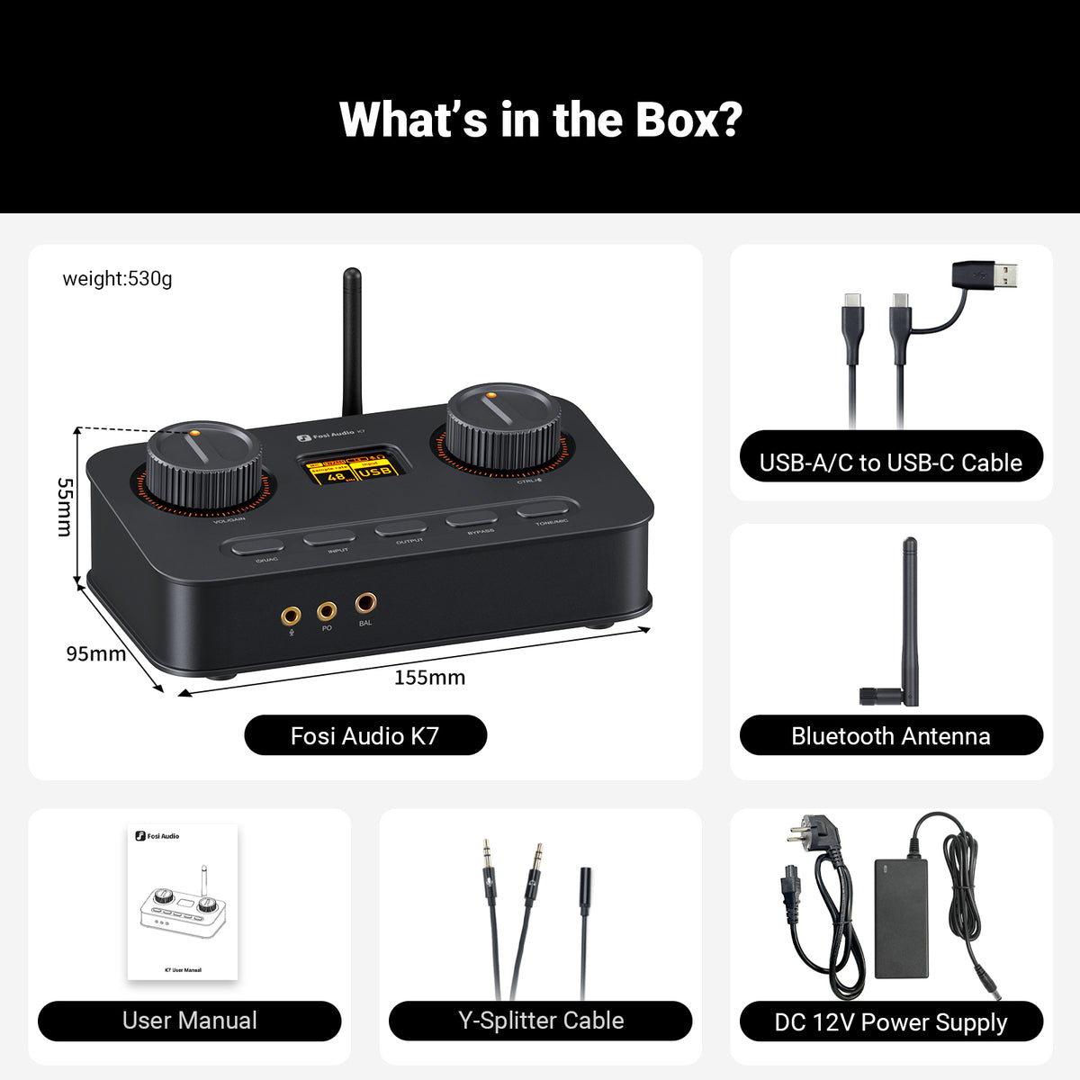 Fosi Audio K7 Dac - Gaming Hovedtelefonforstærker