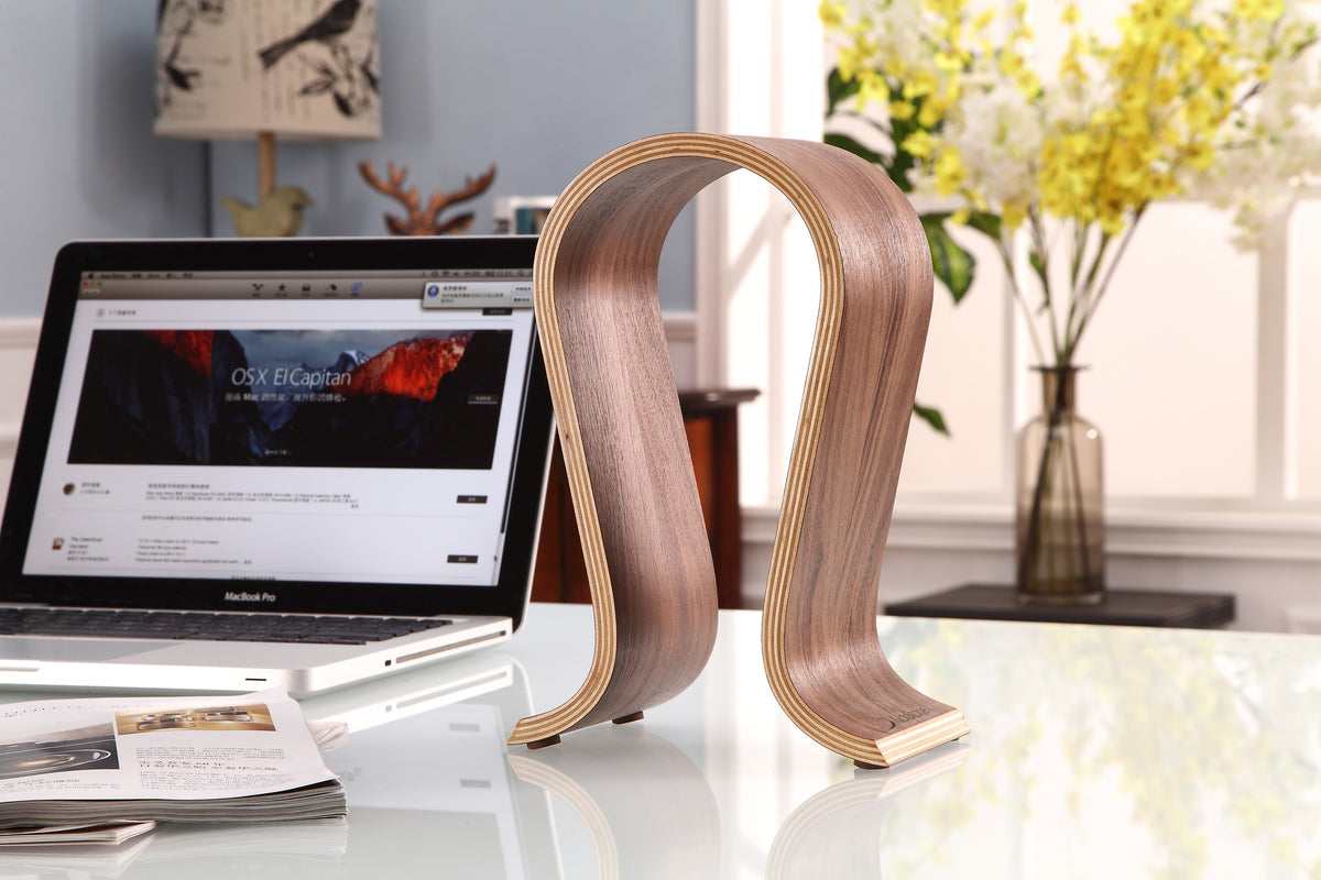 NorStone Wooden Headphone Stand Walnut Veneer