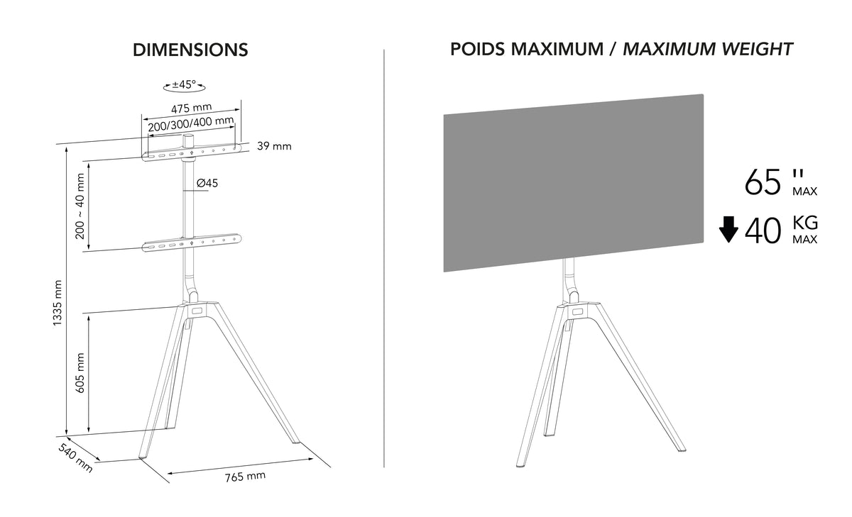 NorStone Vision Wood Tripod TV Stand