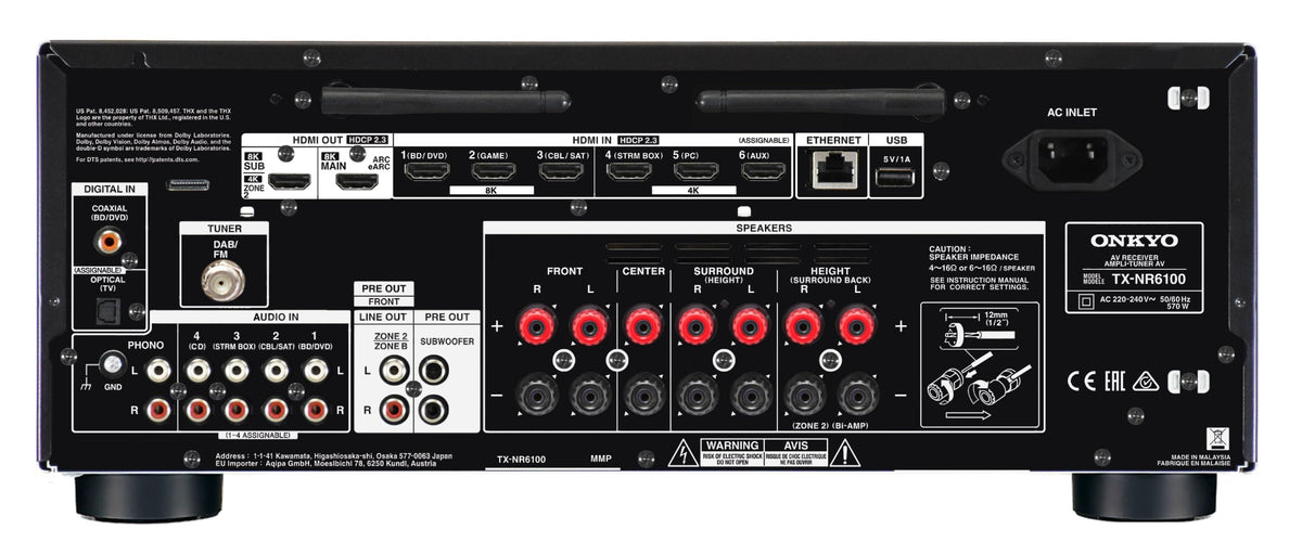 Onkyo TX-NR6100 7-2 Kanal Netværks AV Receiver Sort