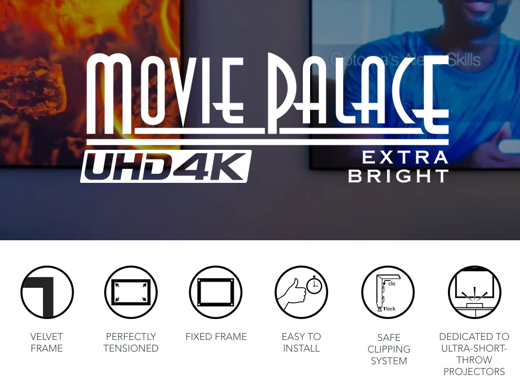 Lumene Movie Palace UHD 4K Short Throw Lærred
