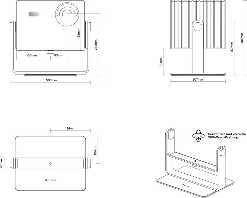 Valerion Projektor Gimbal Bordstand