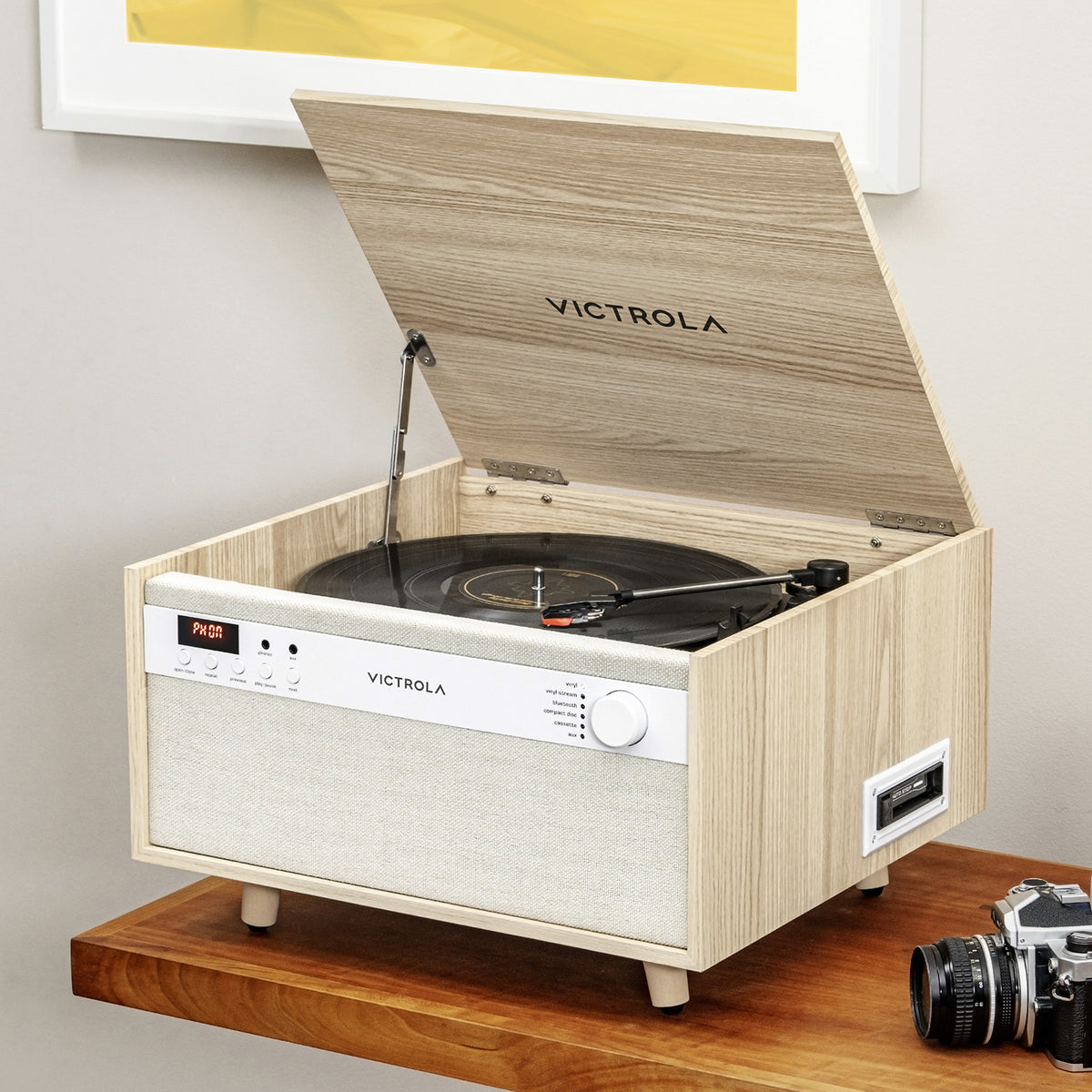 Victrola VTA-820SB Natural Pladespiller, CD, Kassette – OUTLET