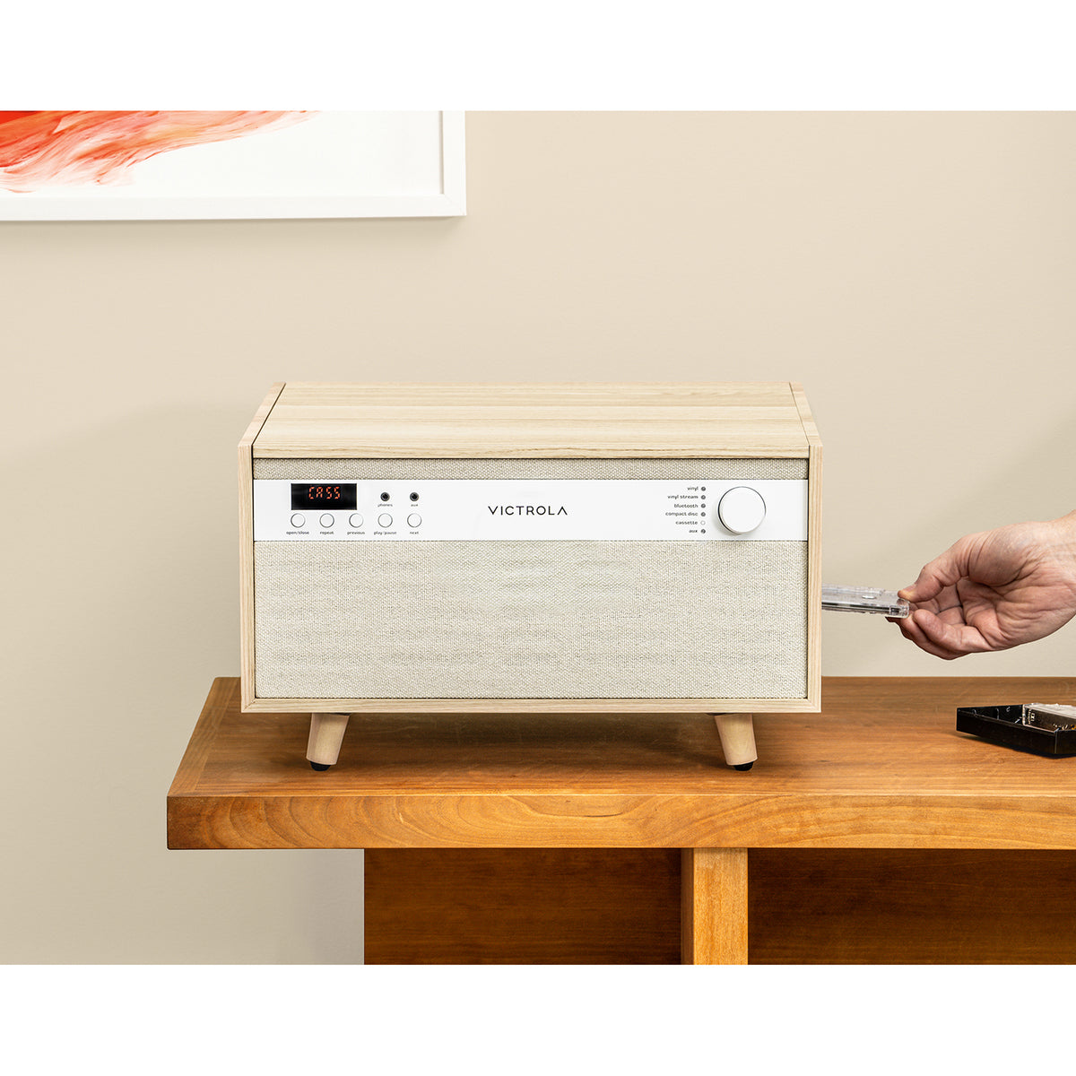 Victrola VTA-820SB Natural Pladespiller, CD, Kassette – OUTLET