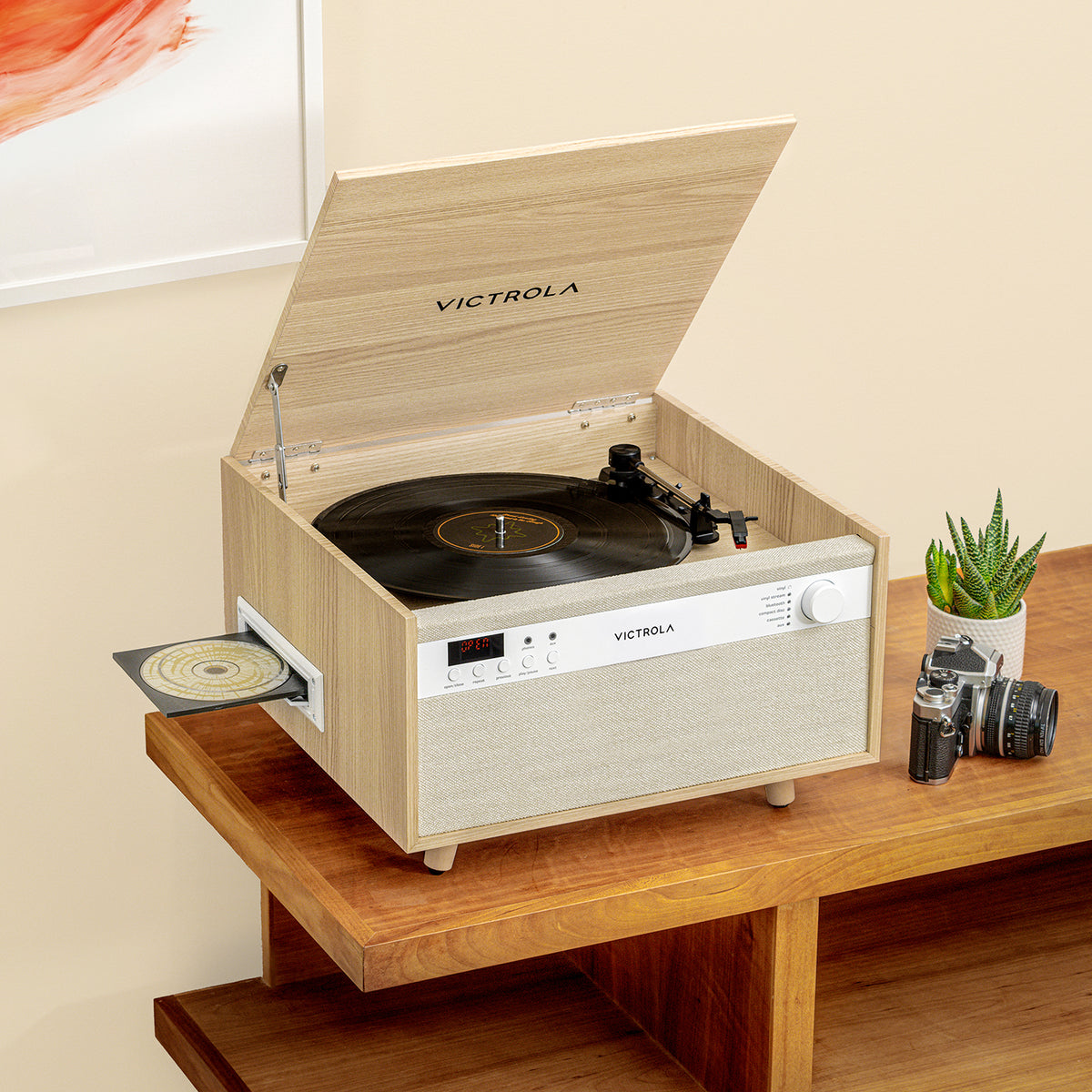 Victrola VTA-820SB Natural Pladespiller, CD, Kassette – OUTLET